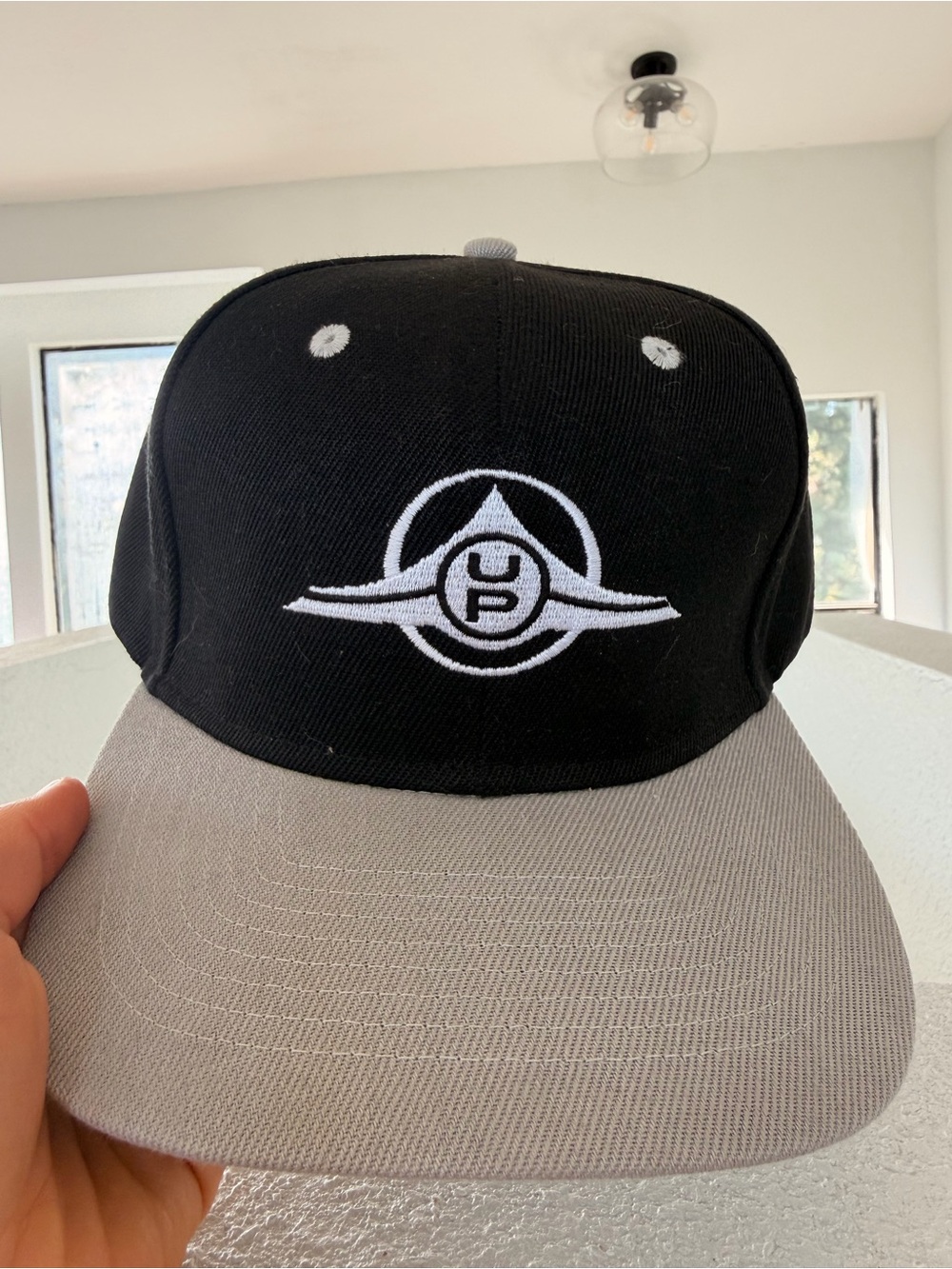 United Pacific Black & Gray Embroidered SnapBack style Cap - UP Logo
